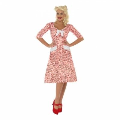 40-tals Klänning Maskeraddräkt - Small