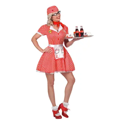 50-tals Servitris Klänning Maskeraddräkt - Large