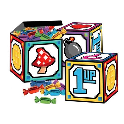 8-bitars Lådor Pappersdekorationer - 3-pack