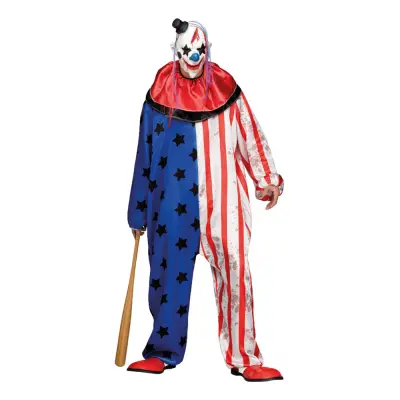 Amerikansk Mördarclown Maskeraddräkt - One size