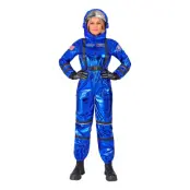 Astronaut Blå Metallic Dam Maskeraddräkt - Small