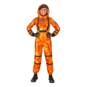 Astronaut Orange Metallic Dam Maskeraddräkt - Small