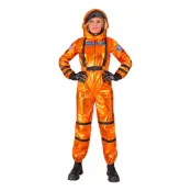 Astronaut Orange Metallic Dam Maskeraddräkt - X-Large