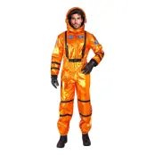 Astronaut Orange Metallic Herr Maskeraddräkt - Medium
