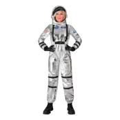 Astronaut Silver Metallic Dam Maskeraddräkt - X-Large