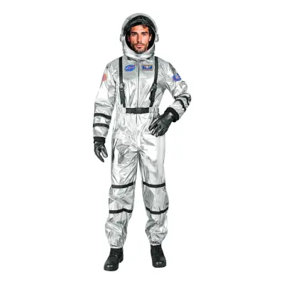 Astronaut Silver Metallic Herr Maskeraddräkt - XXX-Large