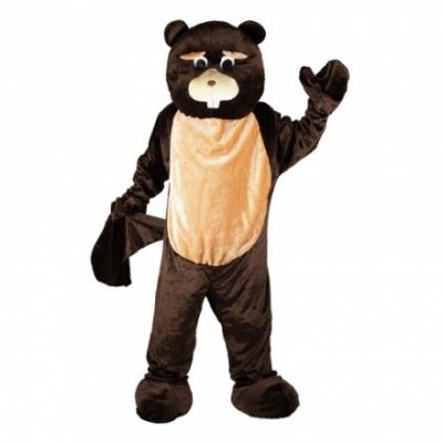 Bävermaskot Deluxe Maskeraddräkt - One size