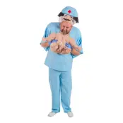 Barnmorska med Bebis Maskeraddräkt - One size