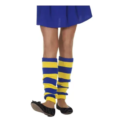 Benvärmare Blå/Gul Randiga - One size