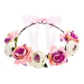 Blomsterkrans Rosor Vit/Rosa - One size