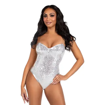Body Silver med Paljetter Deluxe - Large