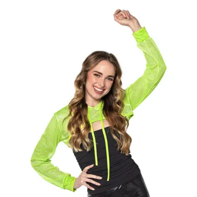 Bolero Fishnet UV Neongrön - Medium