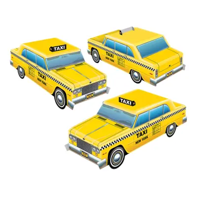Bordsdekorationer Taxibilar - 3-pack