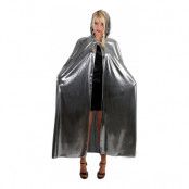 Cape med Huva Silver Metallic