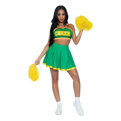 Cheerleader Grön Deluxe Maskeraddräkt - Medium/Large