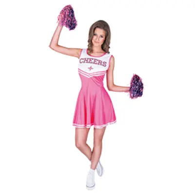 Cheerleader Rosa Maskeraddräkt L
