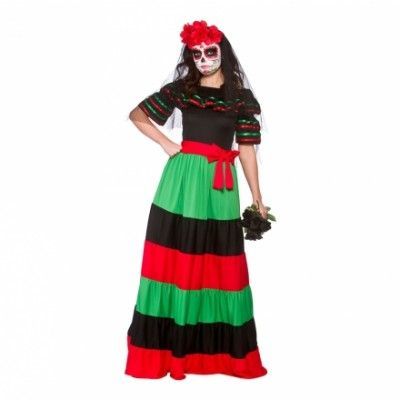 Day of The Dead Señorita Bones Maskeraddräkt - X-Small