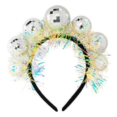 Diadem Discokulor med Glitter - One size