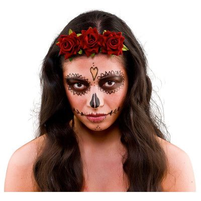 Diadem med Röda Rosor - One size