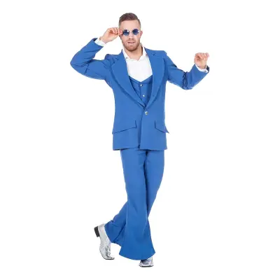 Disco Kostym Blå Maskeraddräkt - Small