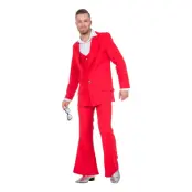 Disco Kostym Röd Maskeraddräkt - Small