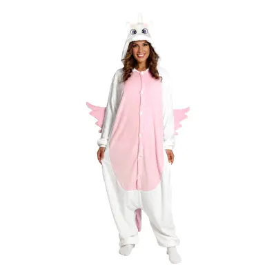 Enhörning Kigurumi Rosa Maskeraddräkt - One size