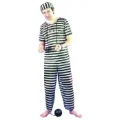 Fånge Randig Maskeraddräkt - Onesize