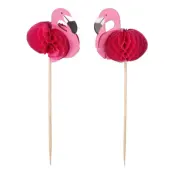 Flamingos Cocktaildekoration - 24-pack
