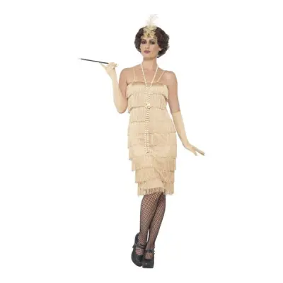 Flapper Guld Lång Maskeraddräkt - Large