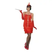 Flapper Röd Maskeraddräkt - Medium
