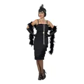 Flapper Svart Lång Maskeraddräkt - Small