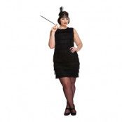 Flapper Svart Plus-Size Maskeraddräkt - One size