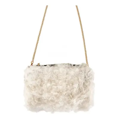 Fluffig Handväska Vit