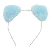 Fluffigt LED Diadem med Öron - Blå