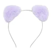Fluffigt LED Diadem med Öron - Lila