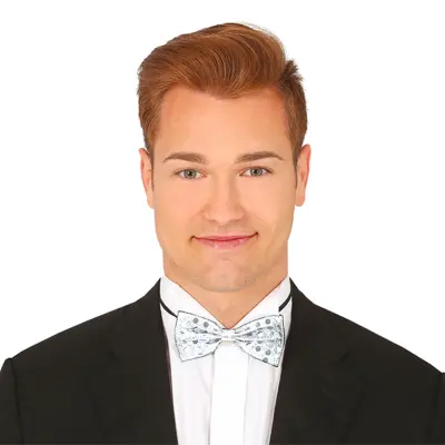 Fluga Silver med Prickar - One size