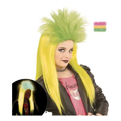 Neongrön UV Punkperuk - One size