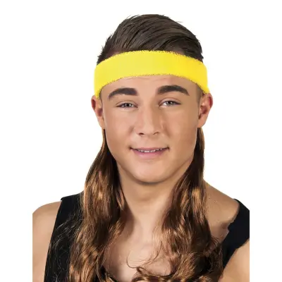 Gult Pannband med Brunt Hår - One size