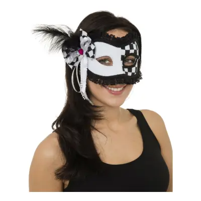 Gycklare Ögonmask med Fjädrar - One size