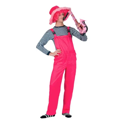 Hängselbyxor UV Neon Rosa - Small