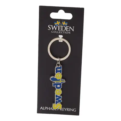 Souvenir Nyckelring Sweden Text