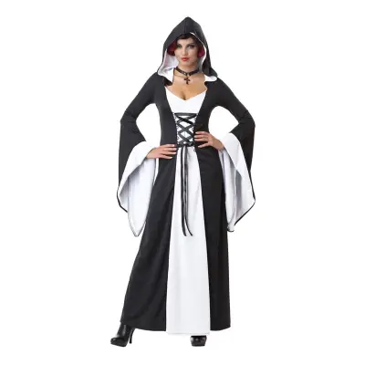 Häxa Svart/Vit Maskeraddräkt - Small