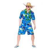 Hawaii Partykille Mörkblå Maskeraddräkt - Small