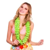 Hawaiikrans Grön i Satin