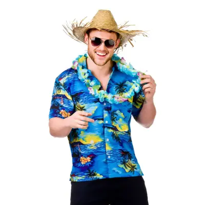 Hawaiiskjorta Blå - Small