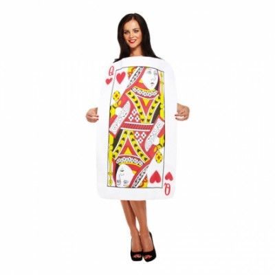 Hjärter Dam Spelkort Maskeraddräkt - One size