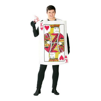 Hjärter Kung Spelkort Maskeraddräkt - One size