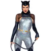 Holografisk Kattkvinna Maskeraddräkt S