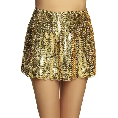 Kjol med Paljetter Guld - One size