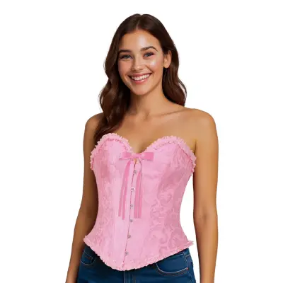 Korsett Rosa med Volanger - Medium